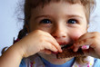 beautiful four year old with chocolate