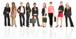 business group of isolated woman only