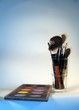 set of make-up brushes and make-up box