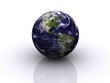 planet earth reflected