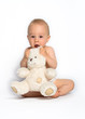 cute infant with teddy bear