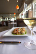 gourmet food and wine in restaurant