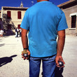 man playing petanque