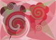 female face red green pink silhouette