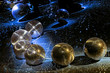 boules à facette en soirée disco bleu orange