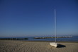 la barca sulla spiaggia d'inverno