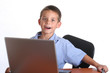 school boy with laptop
