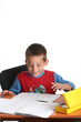 young boy doing homework