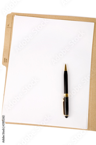file folder and pen