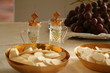 communion host and wine
