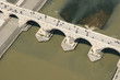 areal view of the stone bridge on vardar river areal view of the stone bridge on vardar river