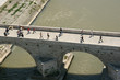 areal view of the stone bridge on vardar river areal view of the stone bridge on vardar river
