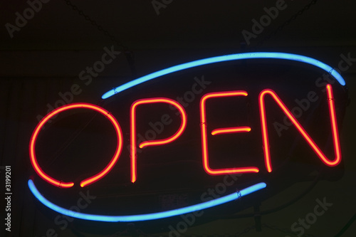Photo: neon sign -open for business neon sign -open for business