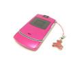 pink phone with a bear.