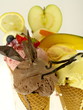 eiscreme mit früchten