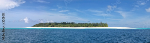 blue see and white sand of the mnemba atoll, zanzibar, tanzania,