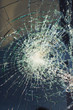 web of splits on the triplex windscreen