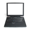 notebook mit weissem bildschirm
