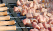 pork kebab on grill