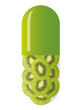 green capsule with kiwi slices