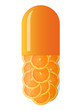 orange capsule with orange slices orange capsule with orange slices