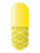 yellow capsule with lemon slices