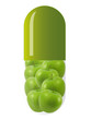 green capsule with apples