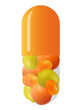 capsule with fruits capsule with fruits