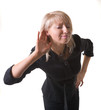 âusinesswoman listening