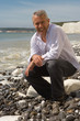 laughing man in sea