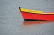 bateau de pêche rouge et jaune