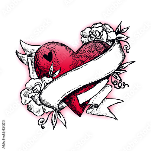 rose and heart tattoos. tattoo heart