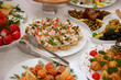 some appetizing food at banquet table some appetizing food at banquet table