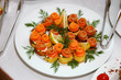 some appetizing food at banquet table some appetizing food at banquet table