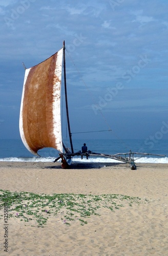 Catamaran on the beach from Negombo