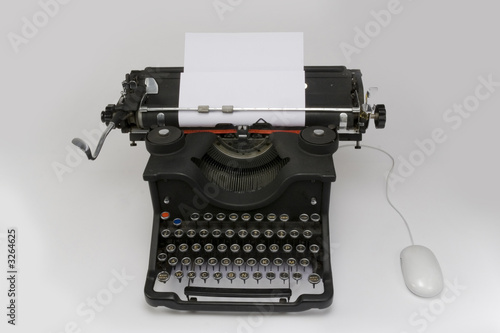 type writer and mouse
