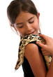 child with pet snake