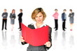 business woman and team
