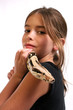 child with pet snake