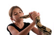 child with pet snake