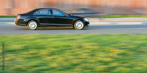 luxury and power: black german car speed fast