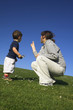 mother and son having a good