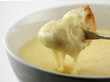 Photo: cheese fondue half dipped cheese fondue half dipped