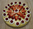 white chocolate cheesecake with fruit