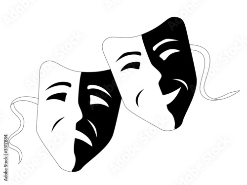 Tragedy And Comedy. Theater masks comedy tragedy