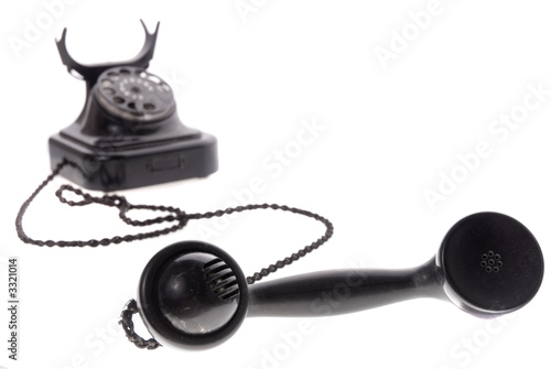 old phone isolated on white background