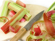 preparing rhubarb