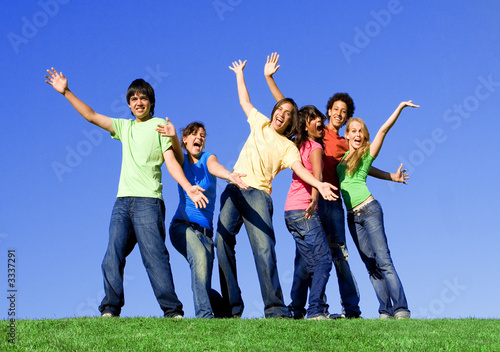 Photo: happy smiling diverse group happy smiling diverse group