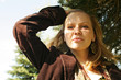 blonde girl looking
