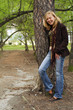 beautiful girl walking